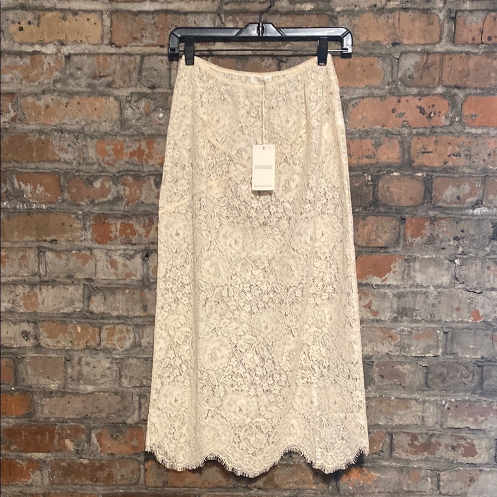 Doen Cream Midi Pencil Skirt